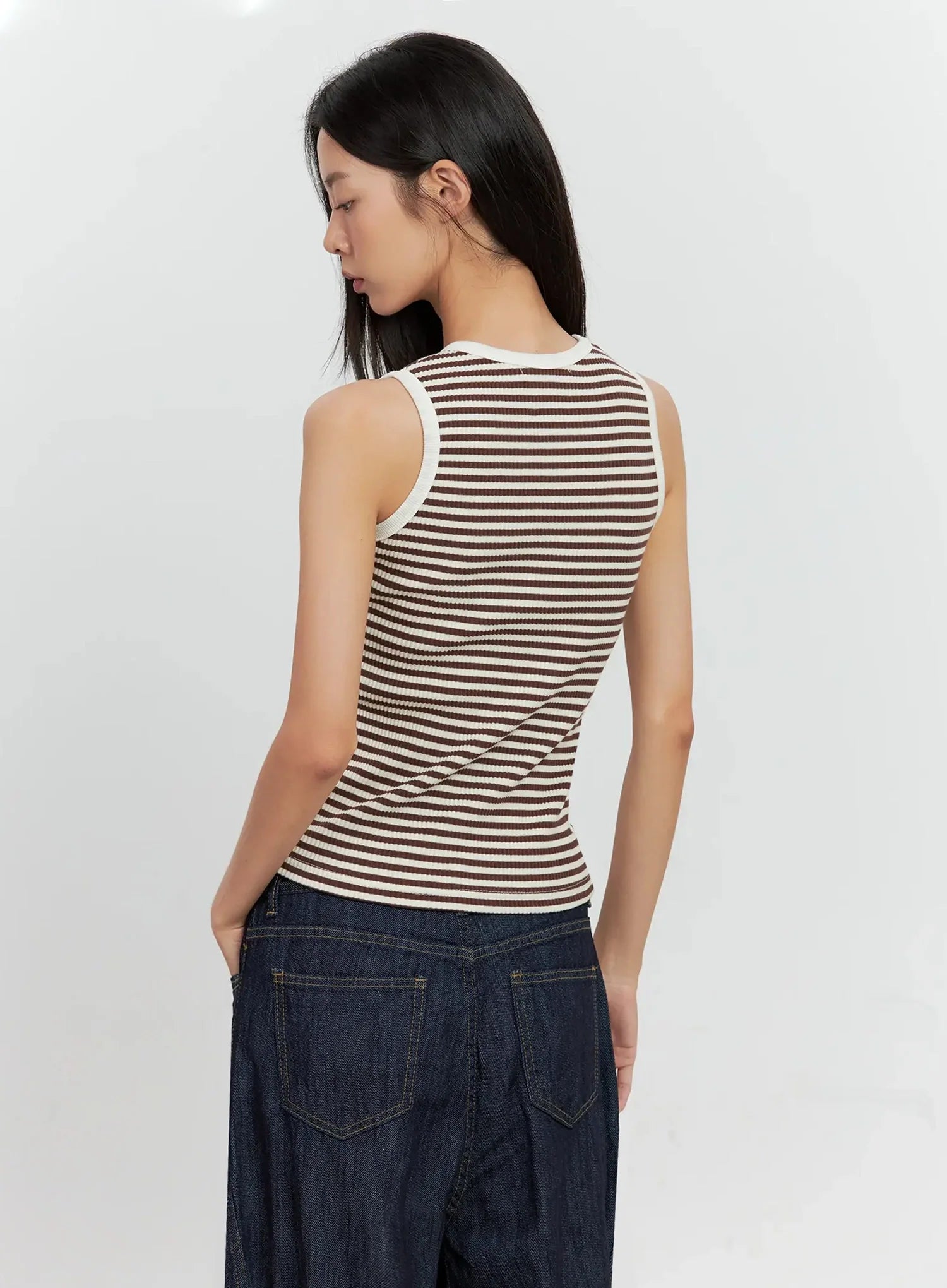 Striped Knit Tank Top IL528