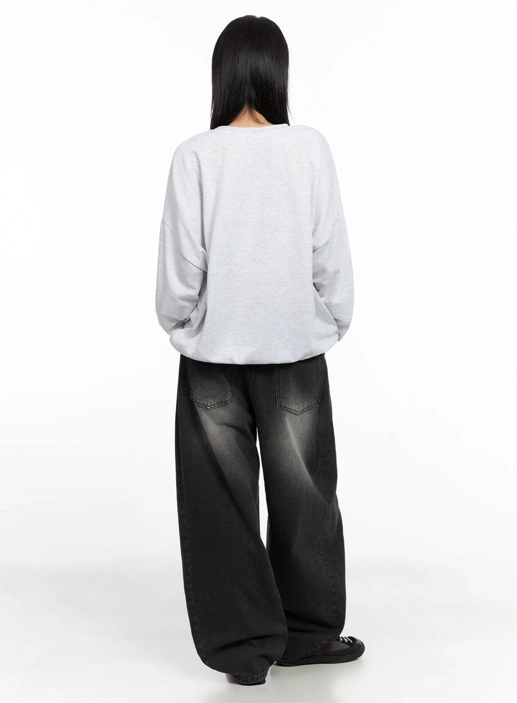 Cat Print Graphic Sweatshirt IS508