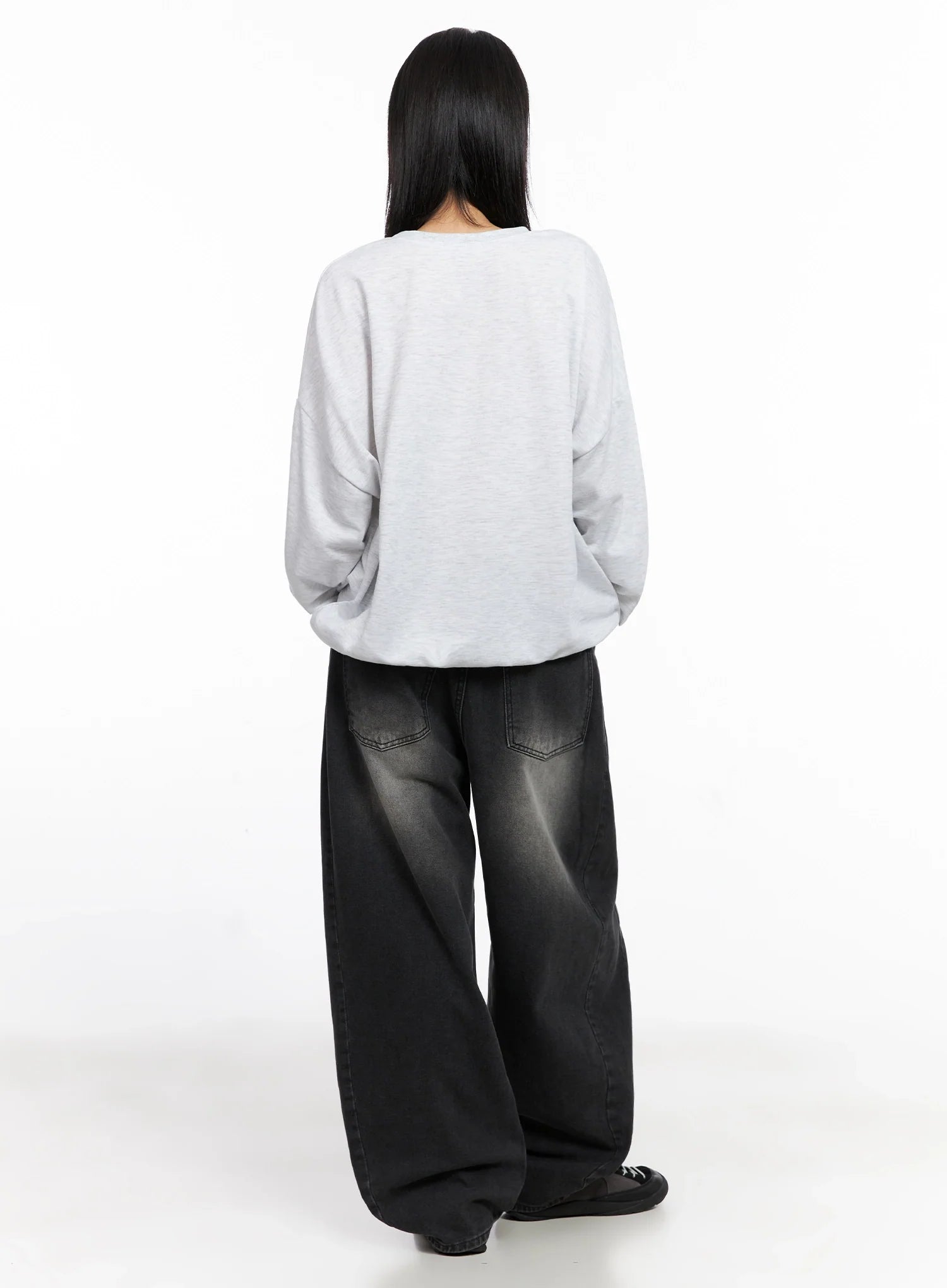 Cat Print Graphic Sweatshirt IS508