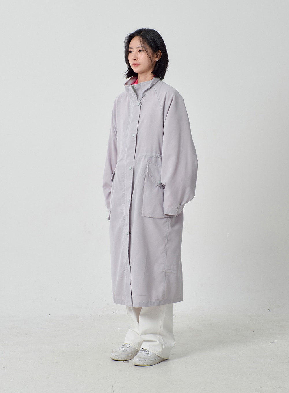 Pocket Oversized Zip-Up Coat OF301