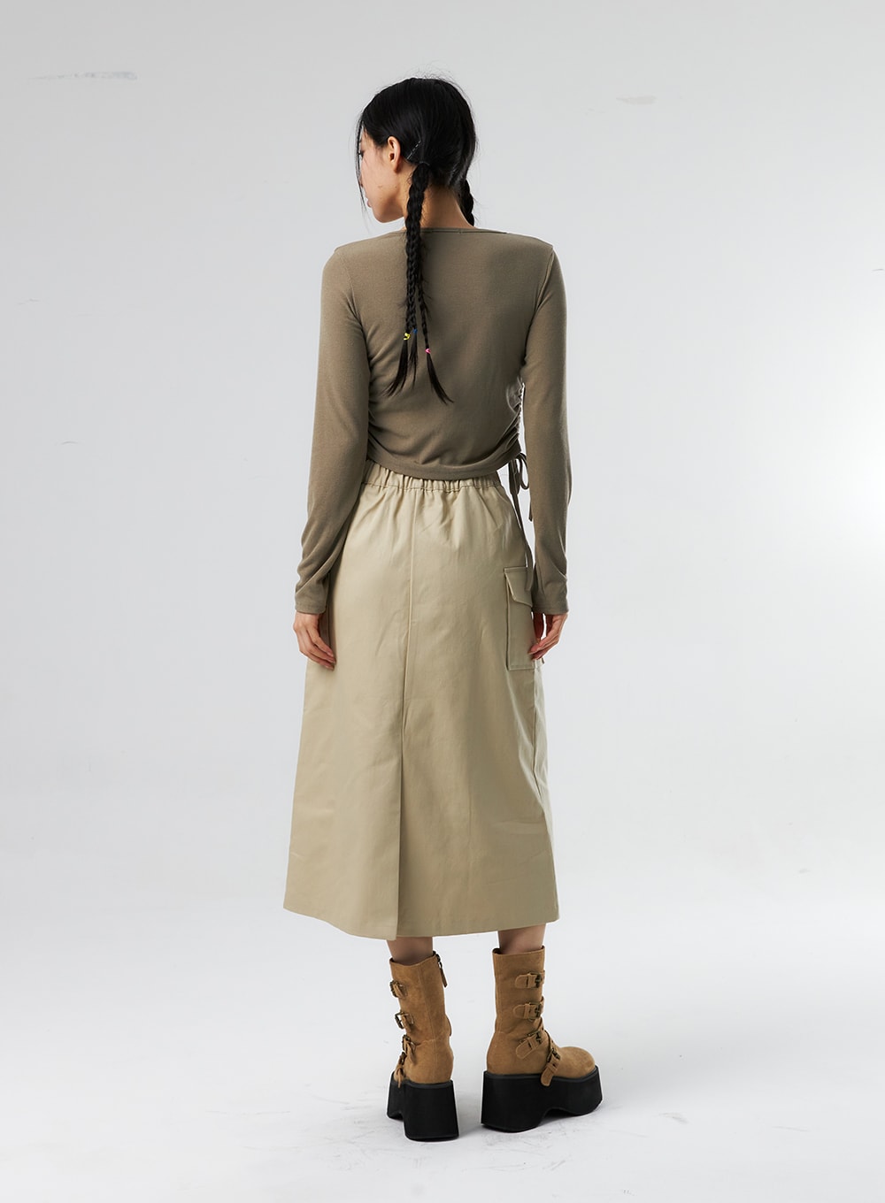 Ruched Long Sleeve Top IS327