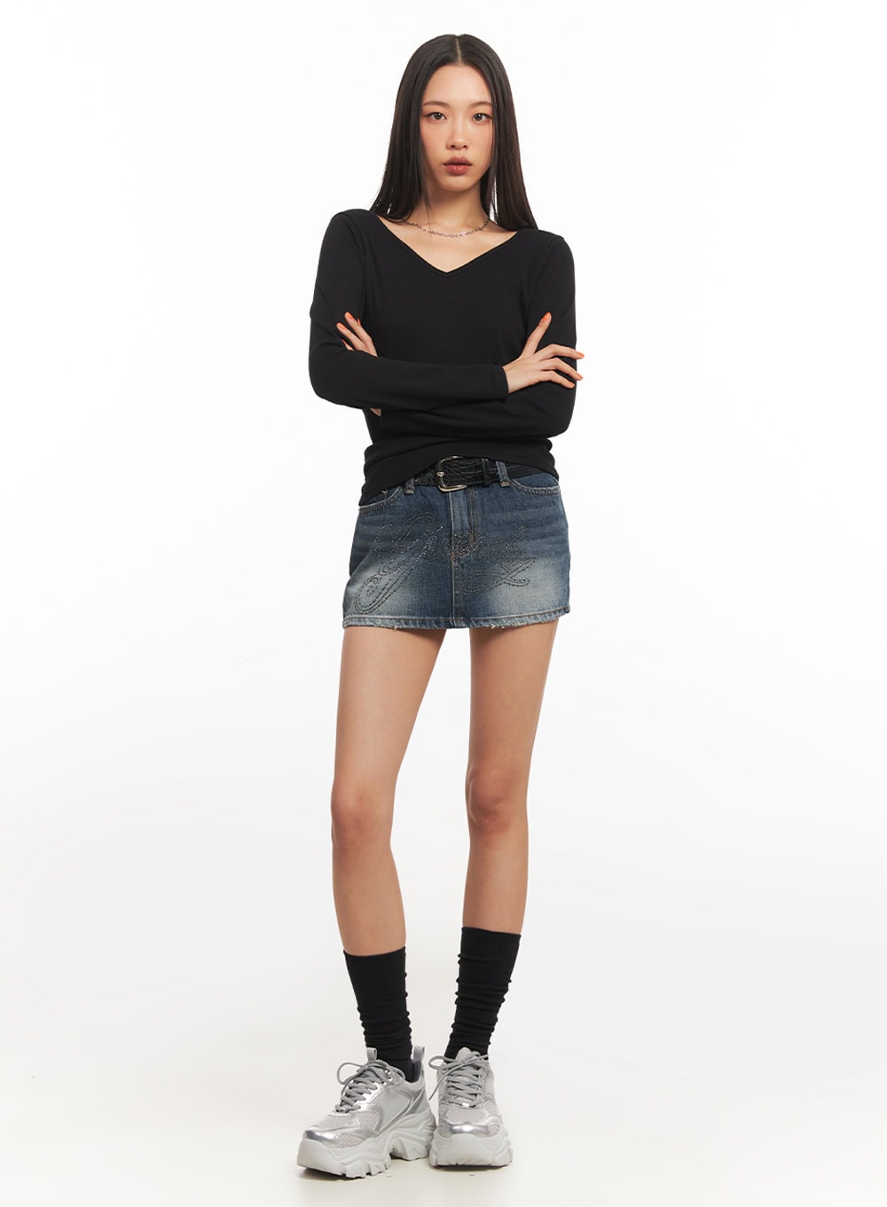 V-Neck Long Sleeve Top IA507