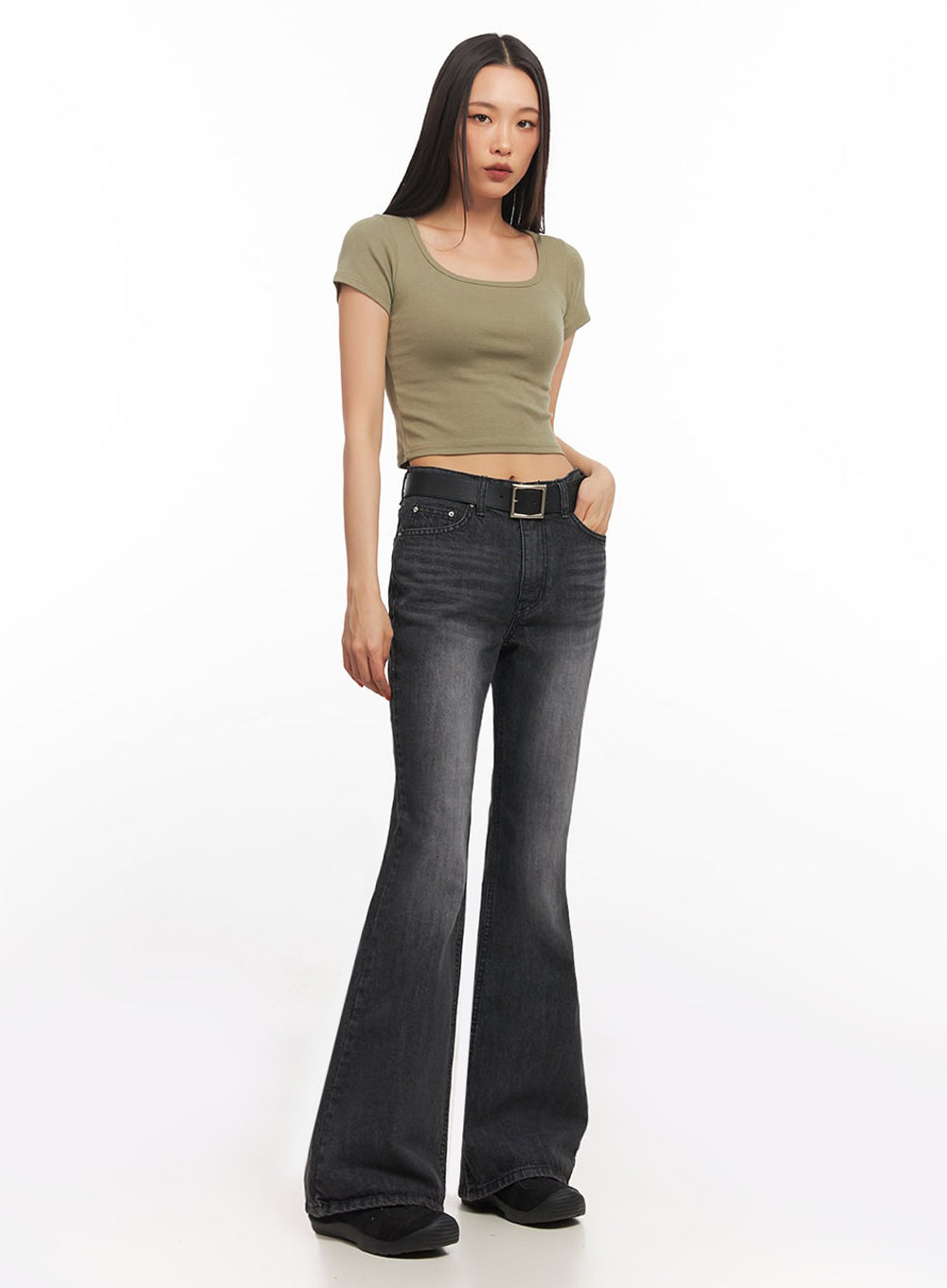 Square Neck Crop Tee IA504