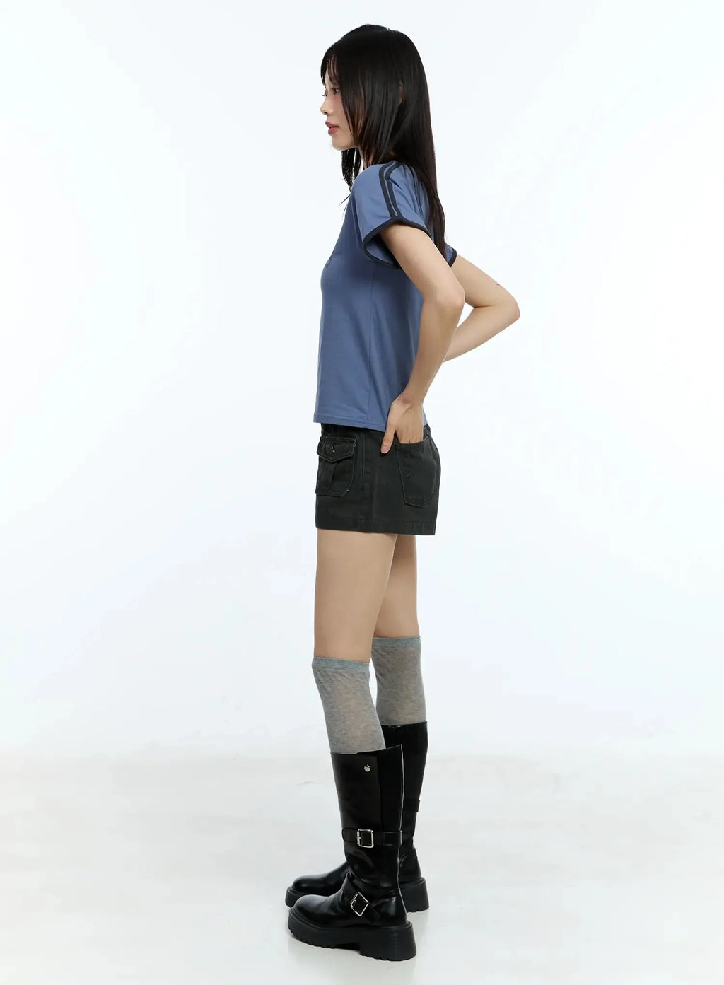 Washed Pocket Detail Shorts IU524