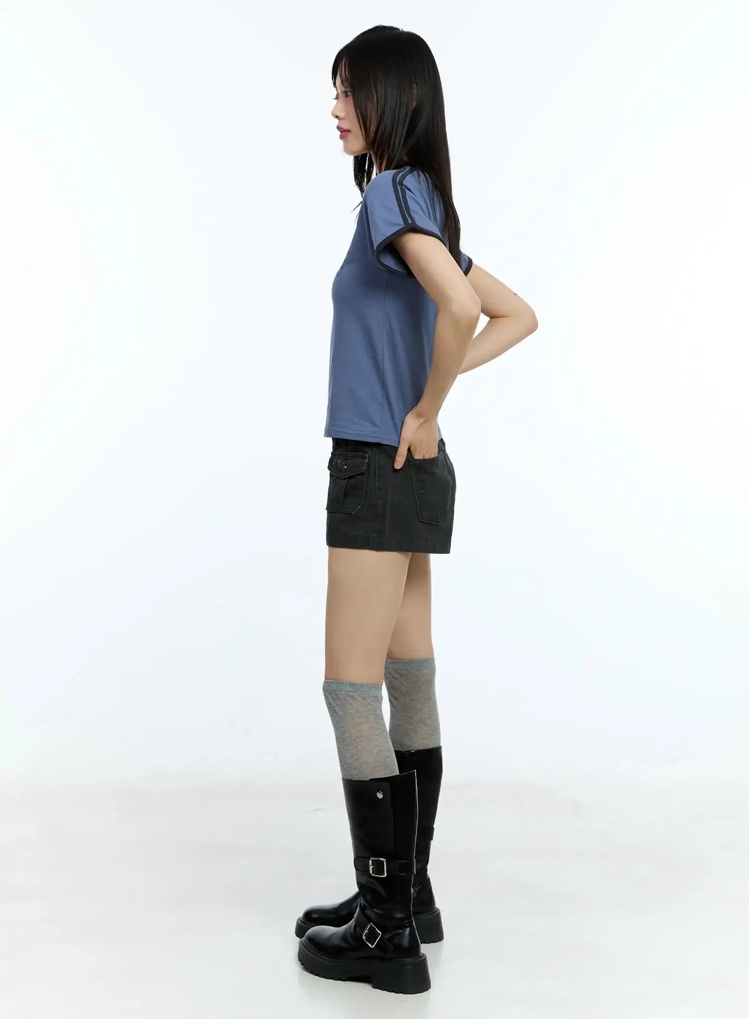 Washed Pocket Detail Shorts IU524