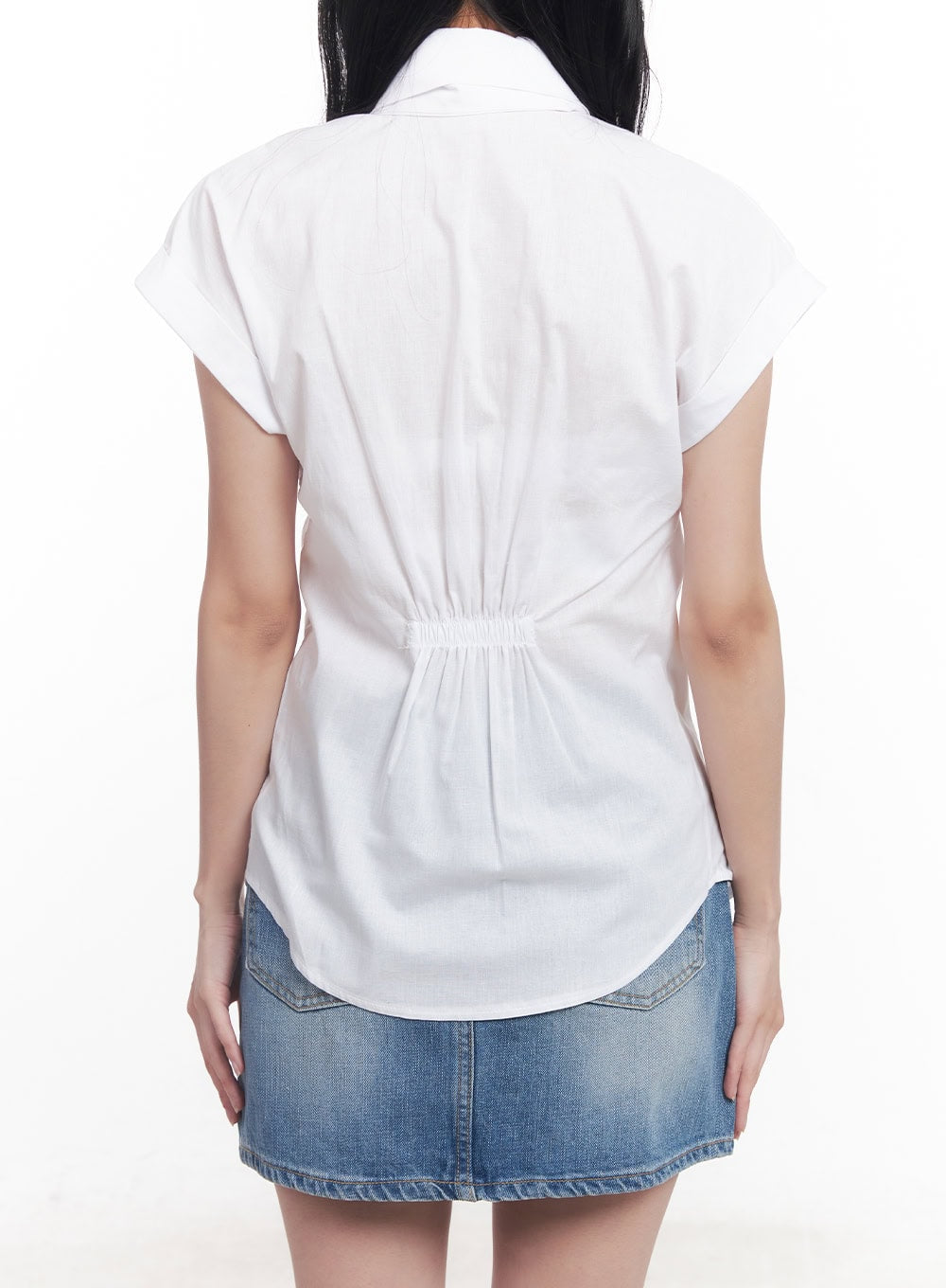 Collared Blouse Top Neck-Tie Set CY523