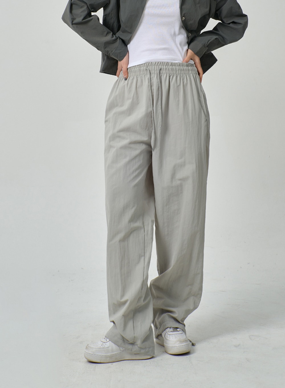 Drawstring Nylon Track Pants IF315