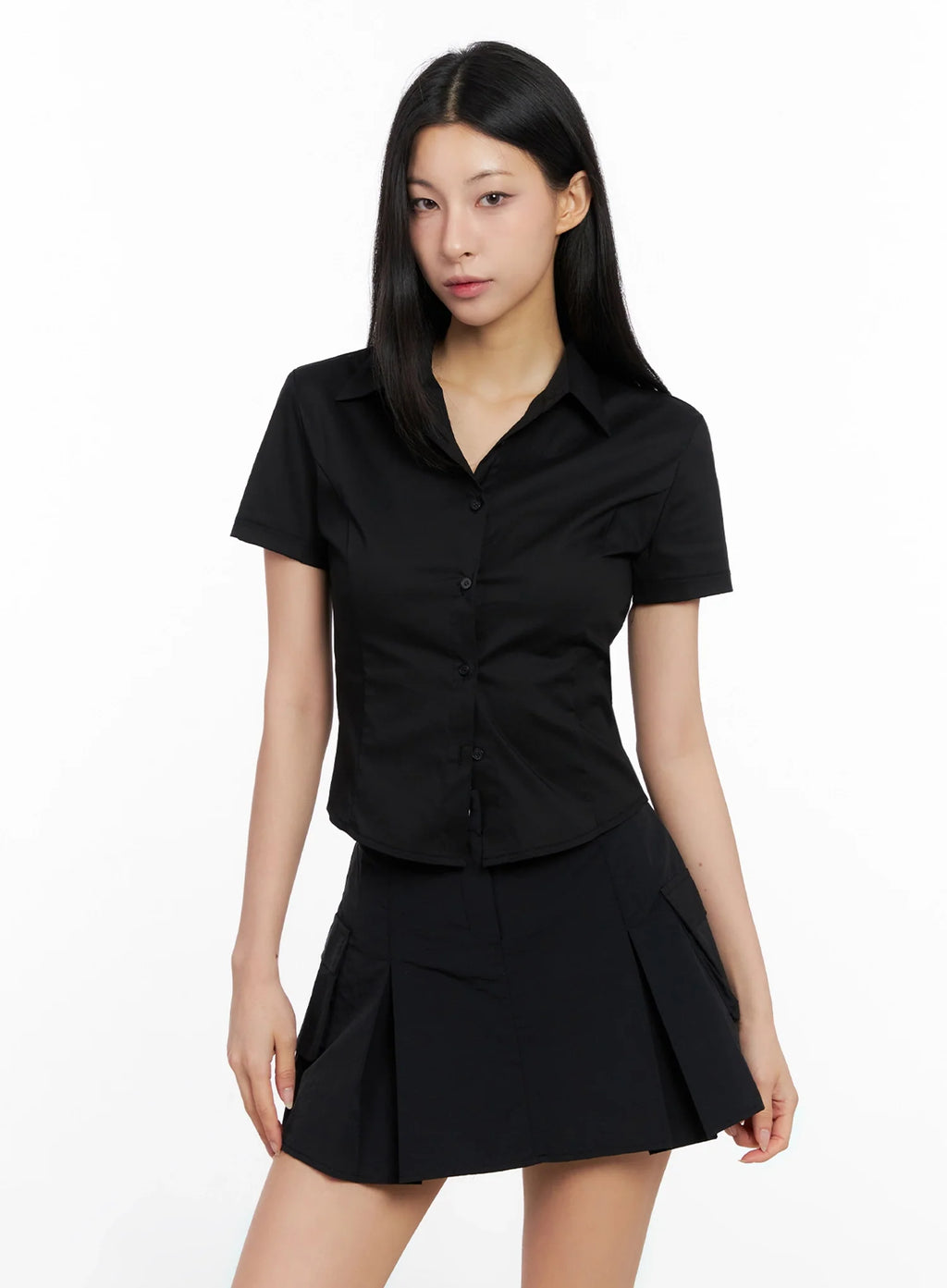 Classic Button-Up Short-Sleeve Shirt IG508