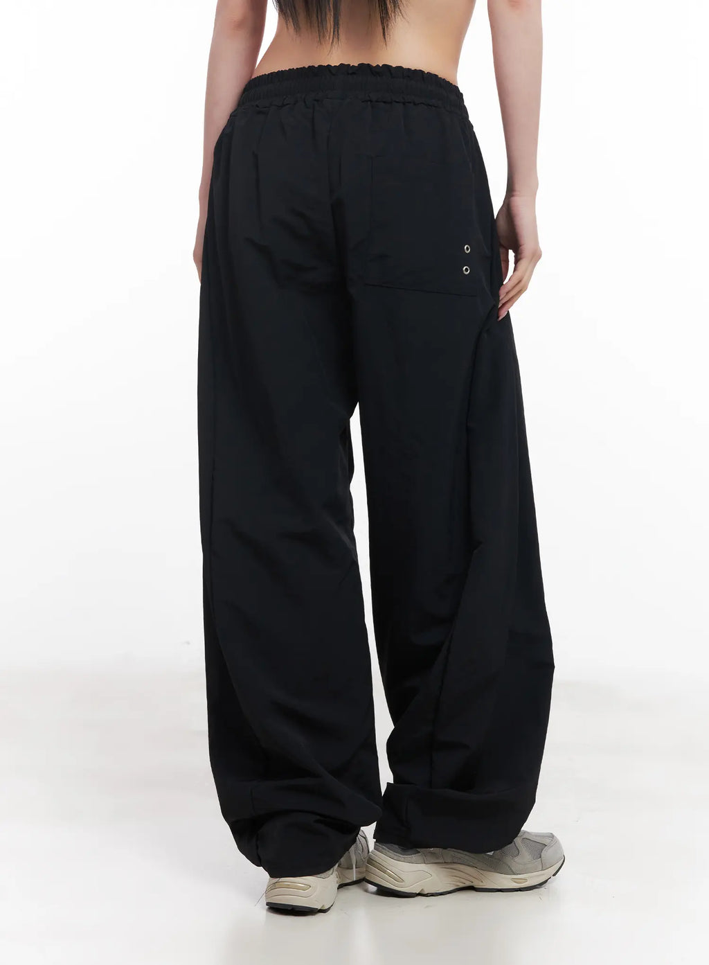 Wide-Leg Eyelet Nylon Pants CU511