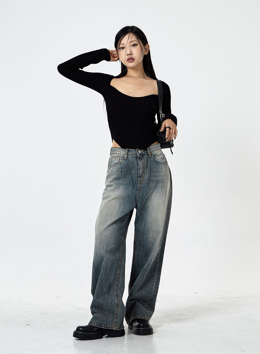 Wide Washed Jeans CS06