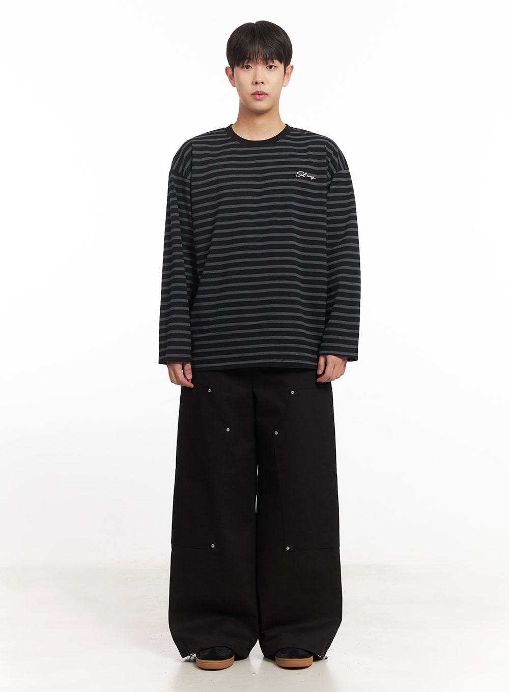 Men's Stud Cotton Wide-Leg Pants IM528