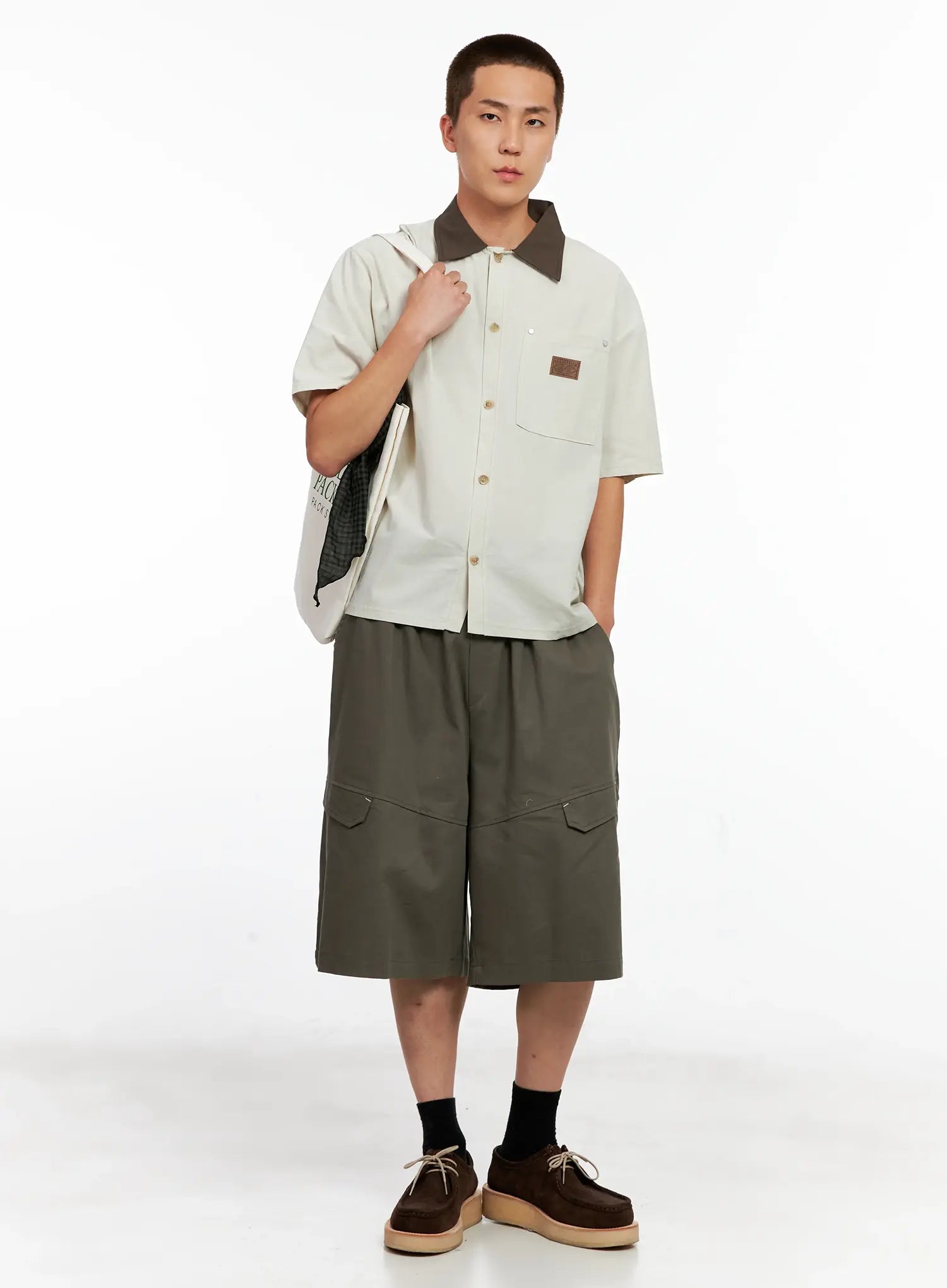 Men's Two-Tone Button-Up IG511