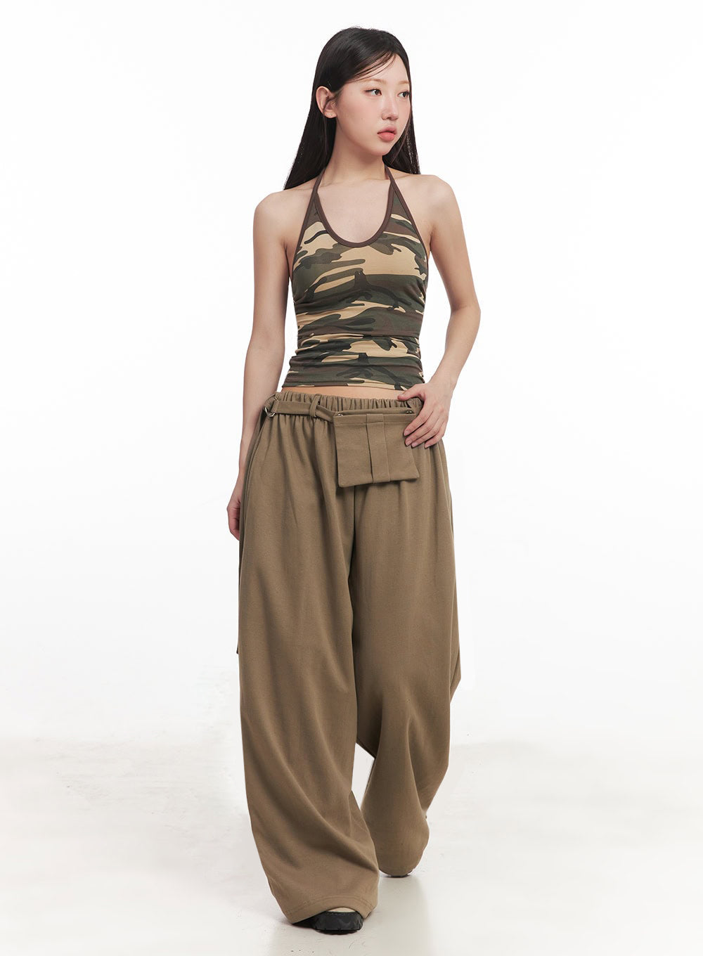Camo Halter-Neck Cami Top IM528