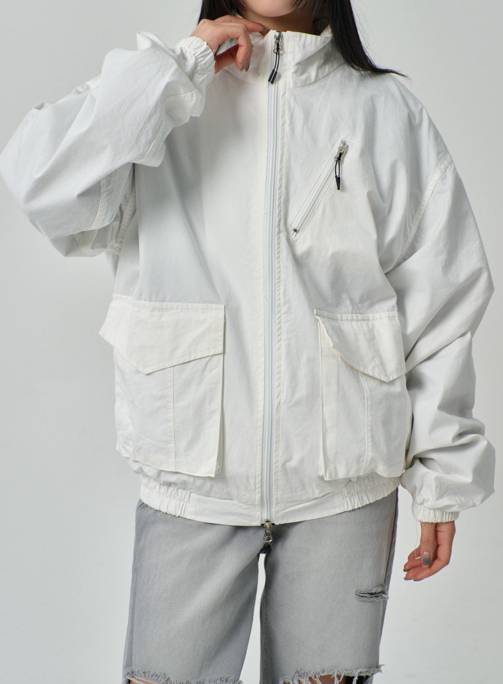 Oversized Zip-Up Jacket IF316