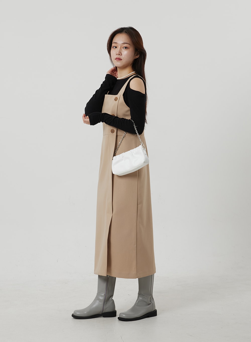 Wrapped Button Maxi Dress OF307