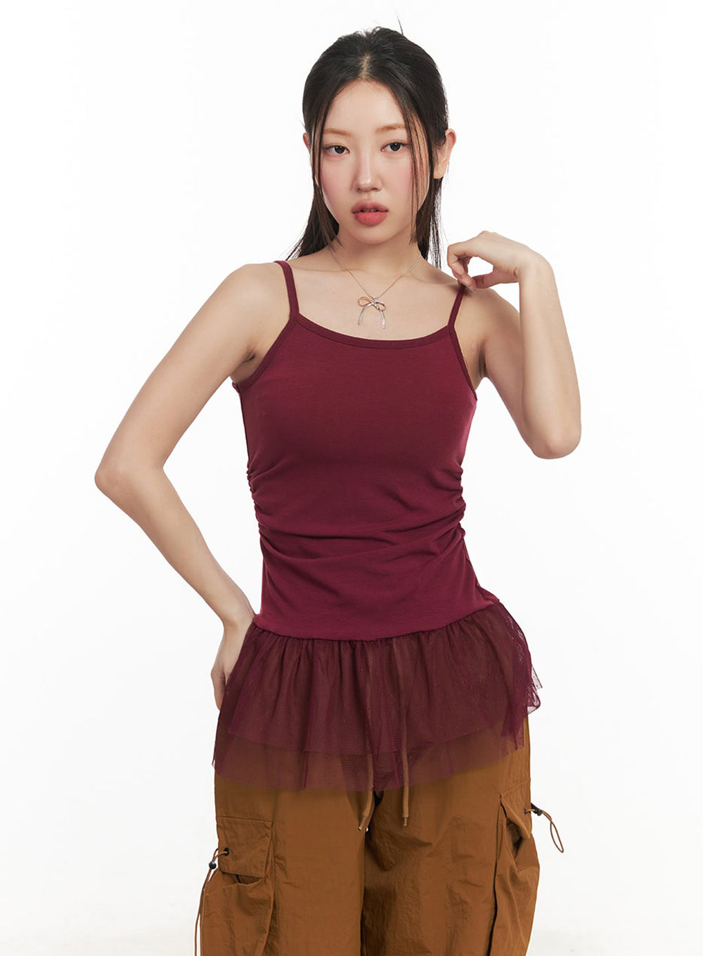 Polka-Dot Layering Skirt Cami Top IM525