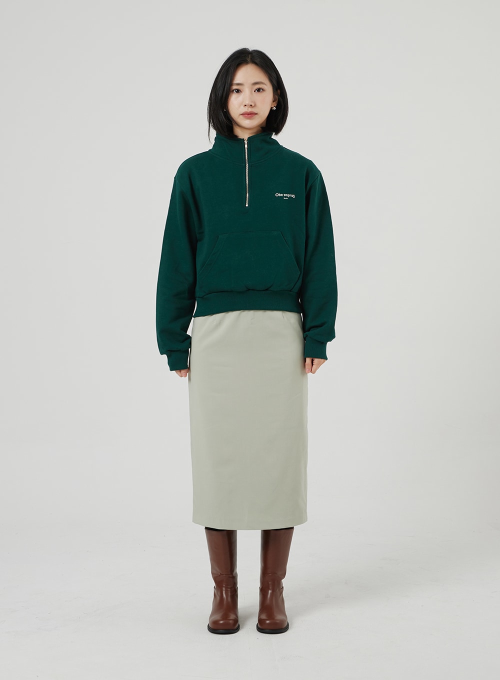 Cropped Half Zip-Up OF313