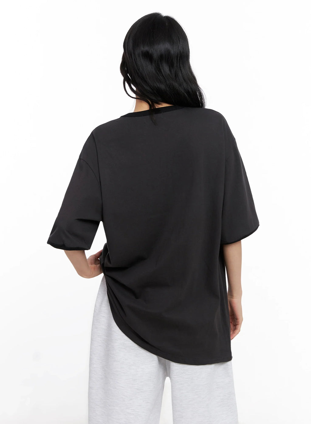 Oversized Gothic Graphic Print Tee IG508