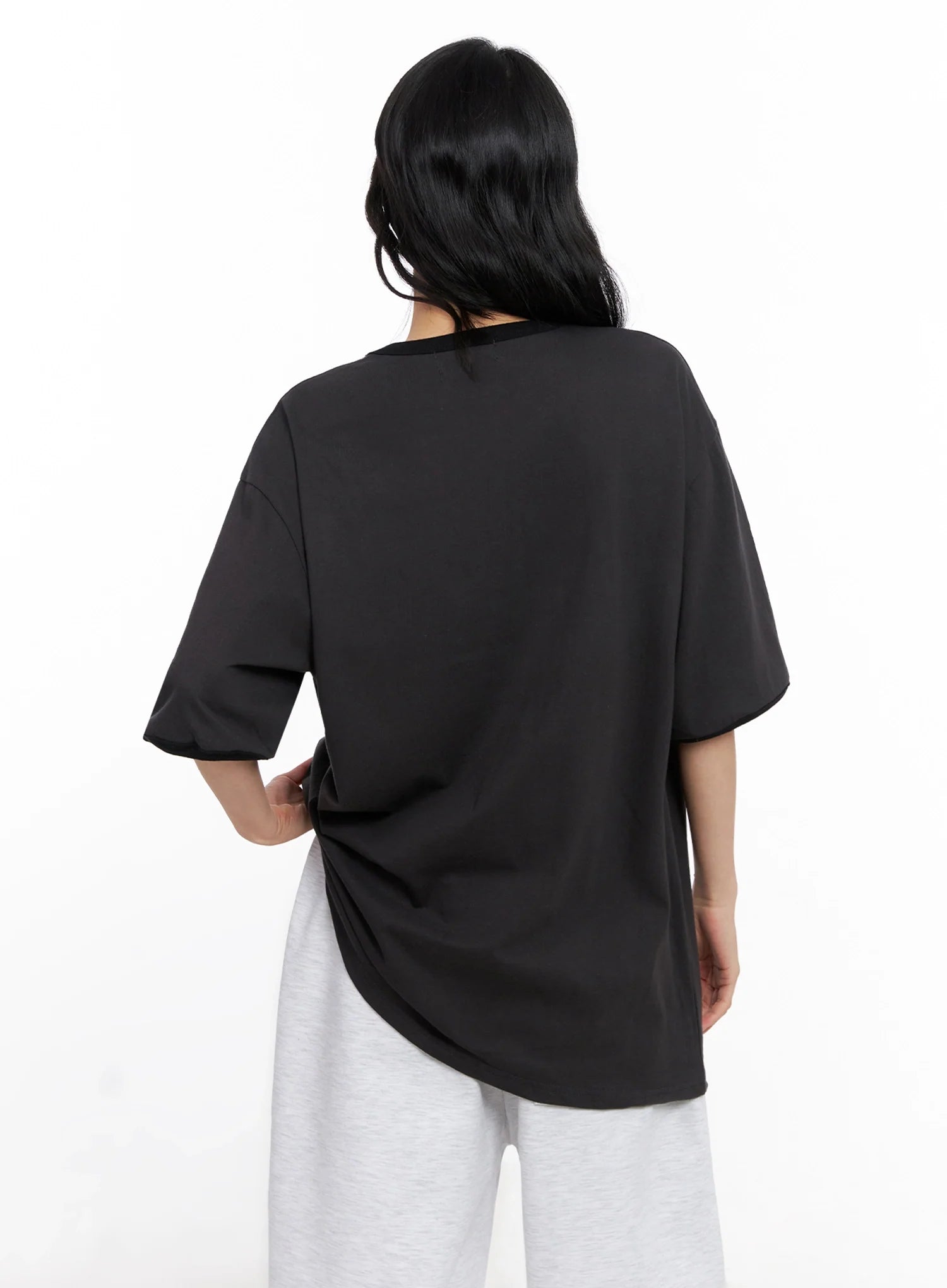 Oversized Gothic Graphic Print Tee IG508