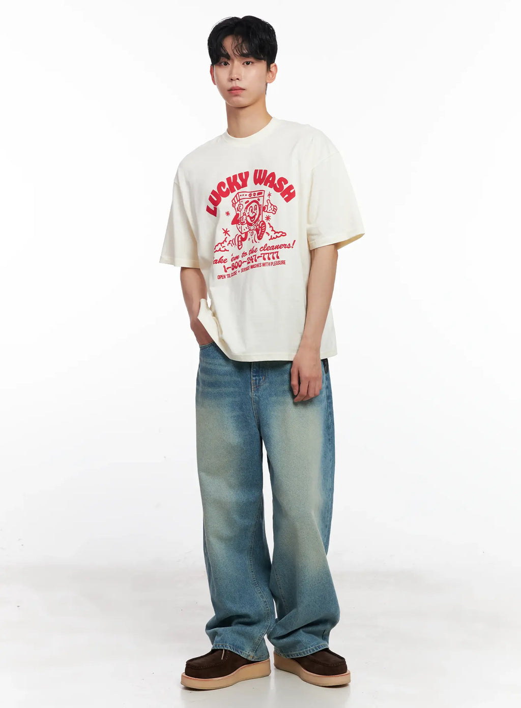 Men's Vintage "Lucky Wash" Graphic T-Shirt IL501