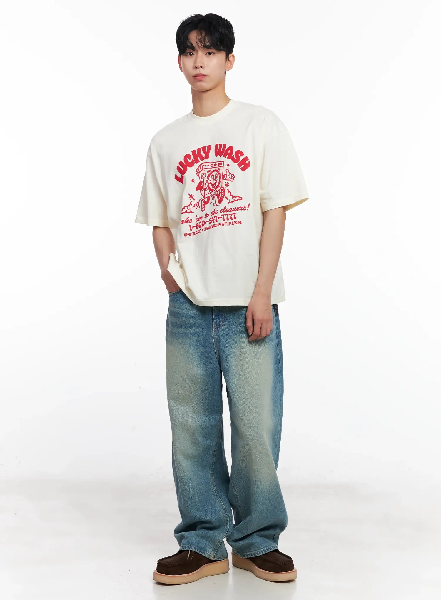 Men's Vintage "Lucky Wash" Graphic T-Shirt IL501