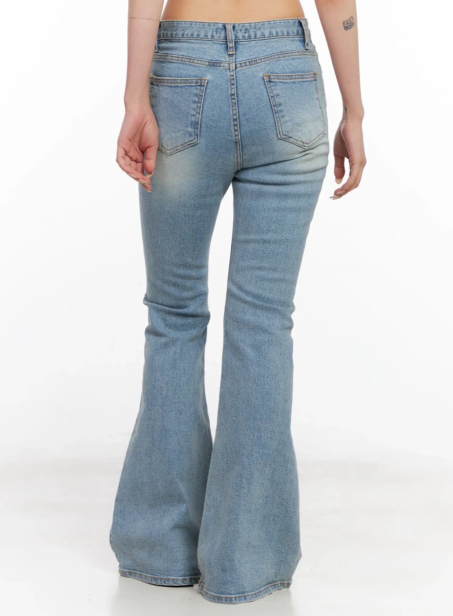 Byeol Washed Flare Denim Jeans CL525