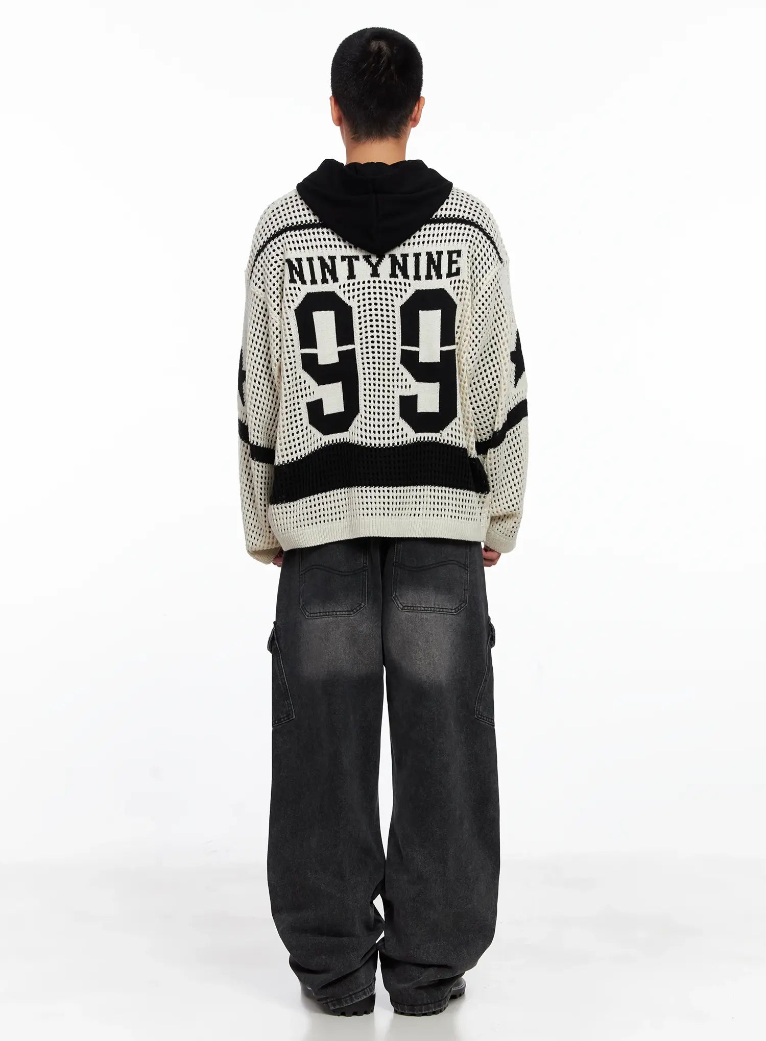 Men's Double Darted Cargo Wide-Leg Jeans IS509