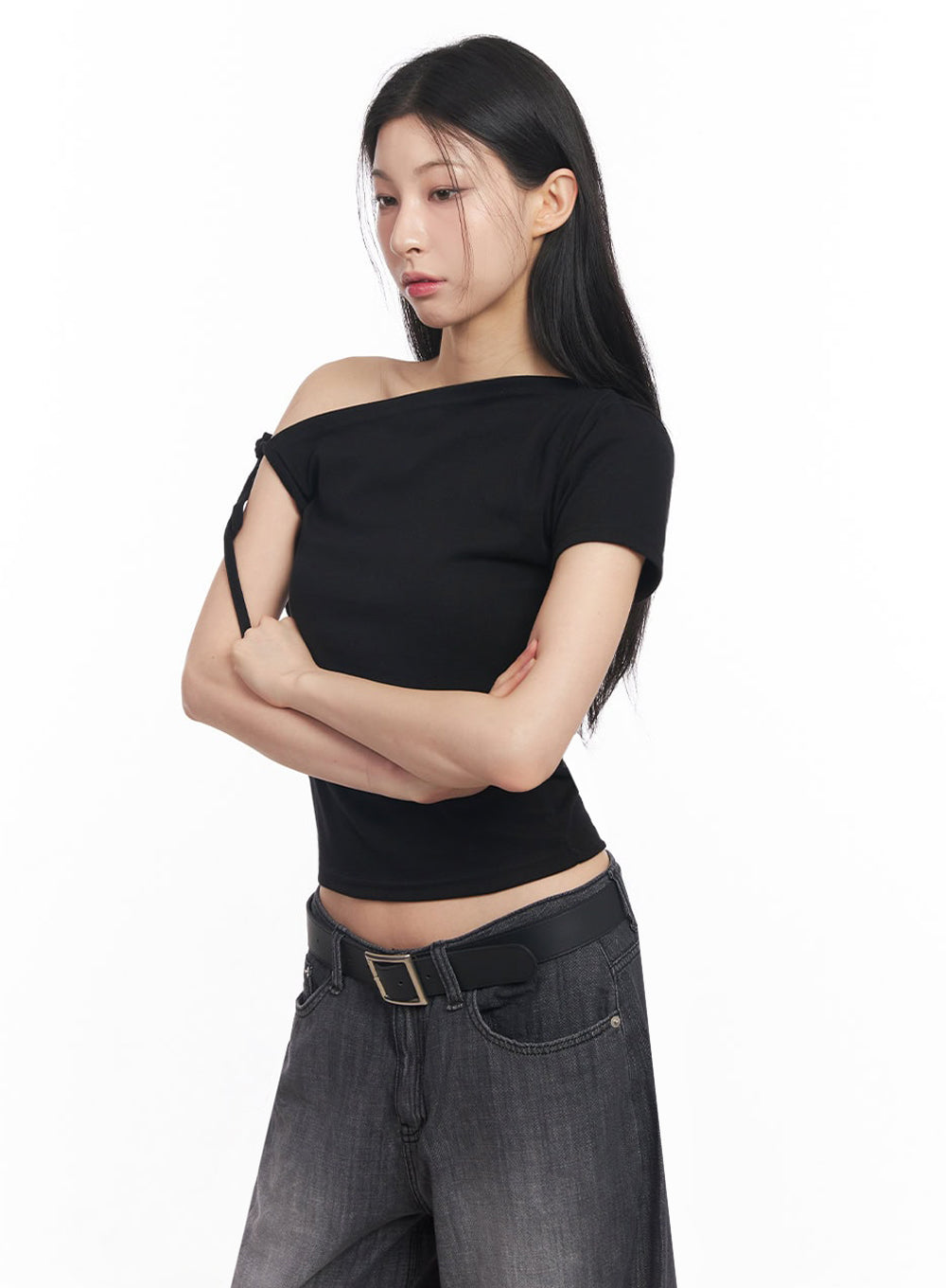 One-Shoulder Ribbon Top IY529