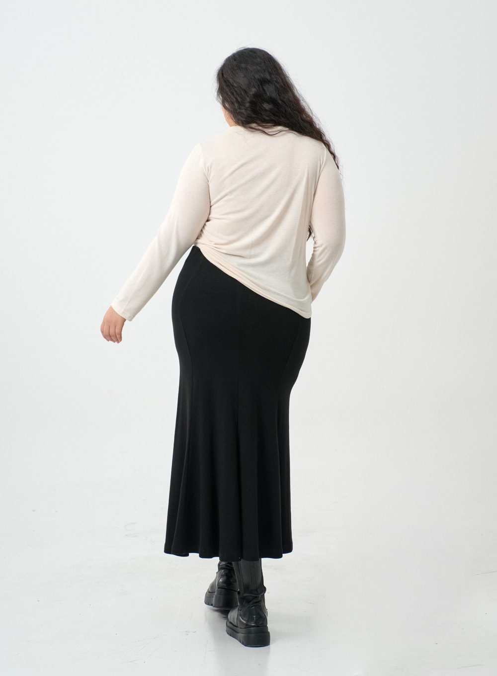 Plus Mermaid Line Long Bending Skirt IO06