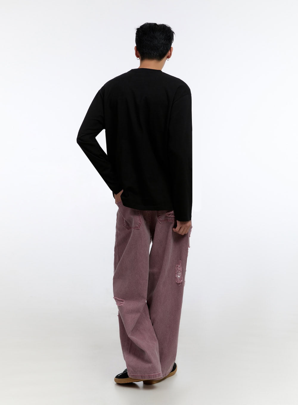 Men's Soft Round Neck Long Sleeve T-Shirt IO428