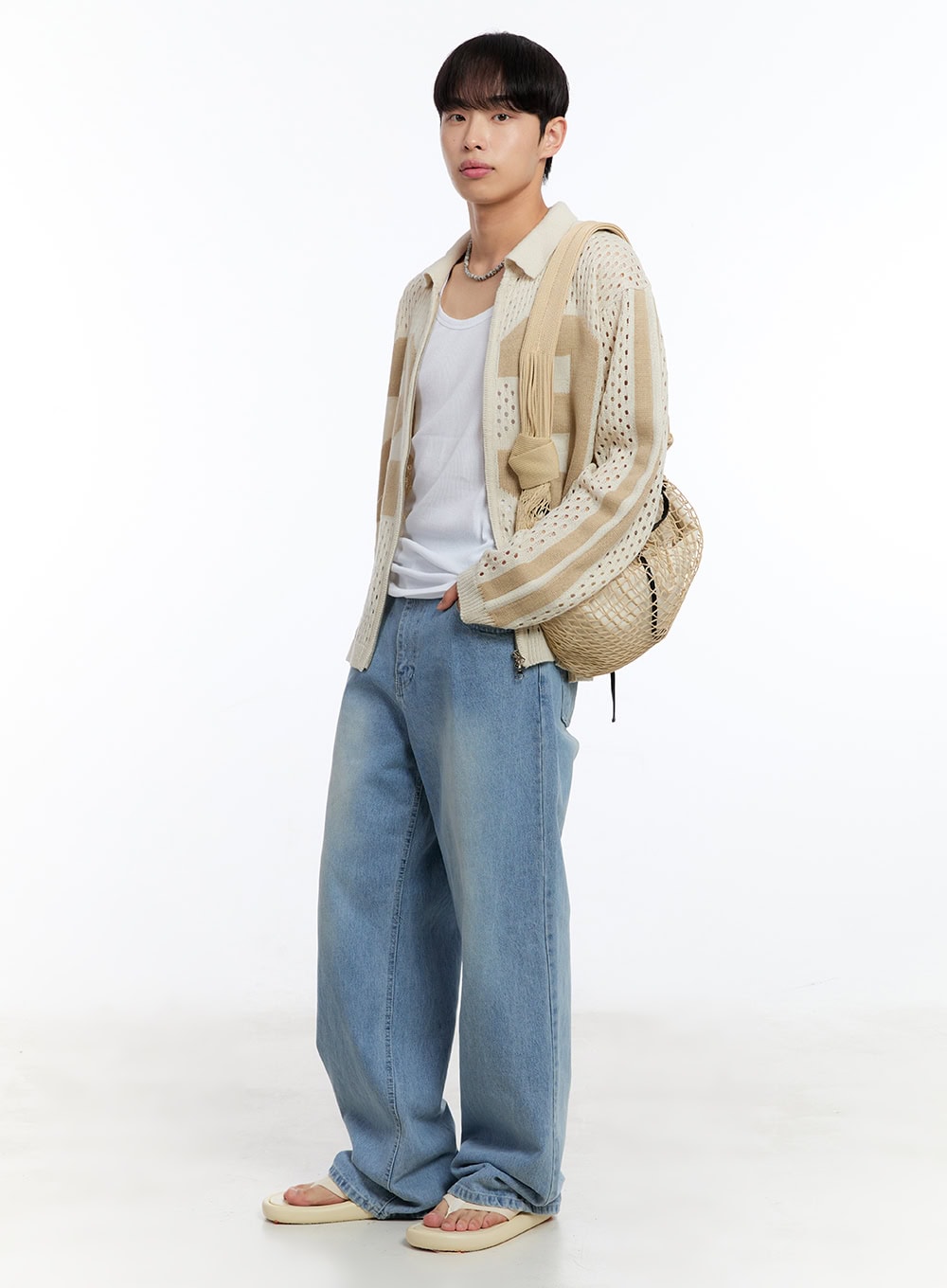 Men's Wide-Leg Jeans (Light Blue) IY530
