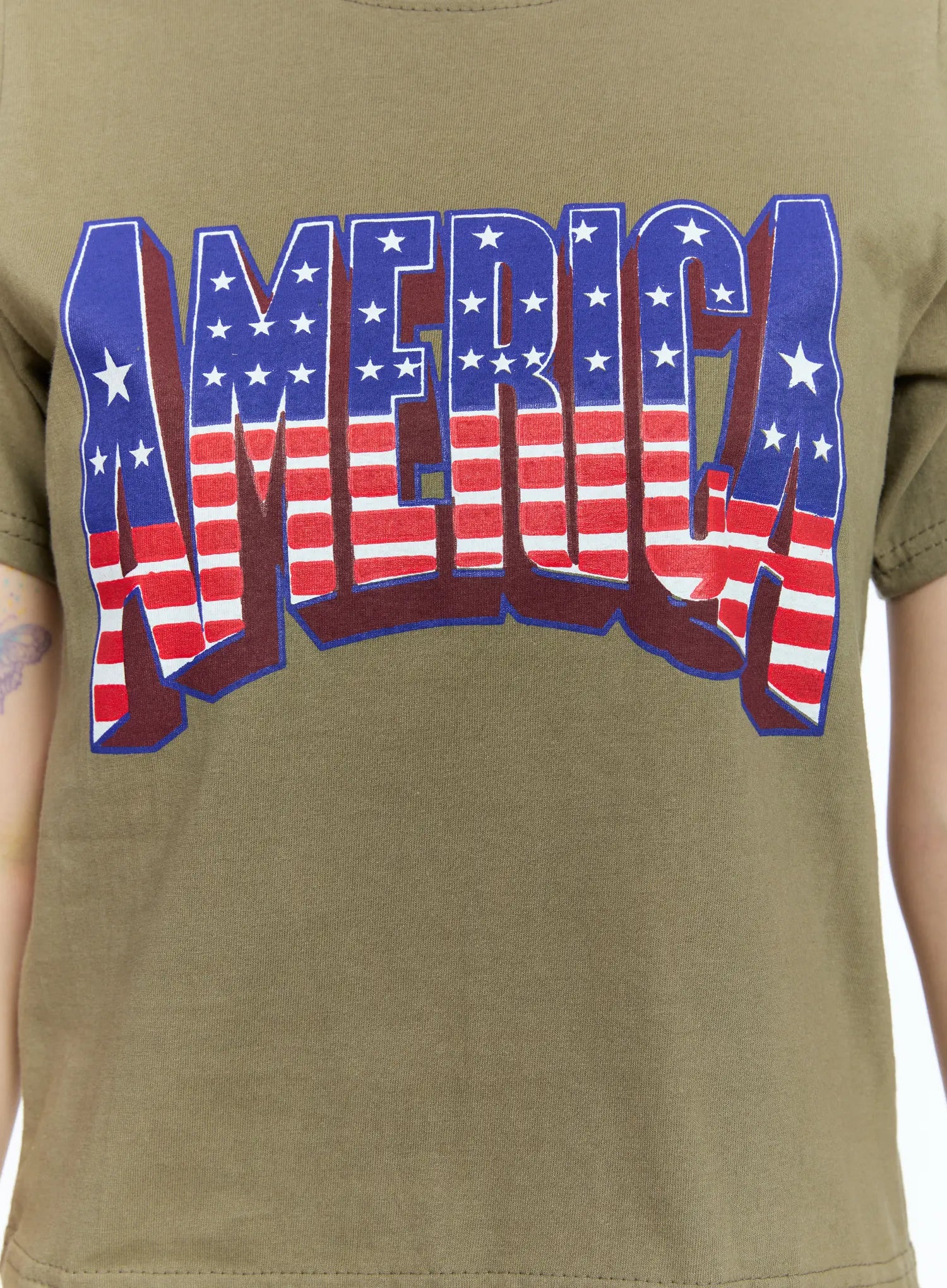 Patriotic Graphic Cropped Top CG507