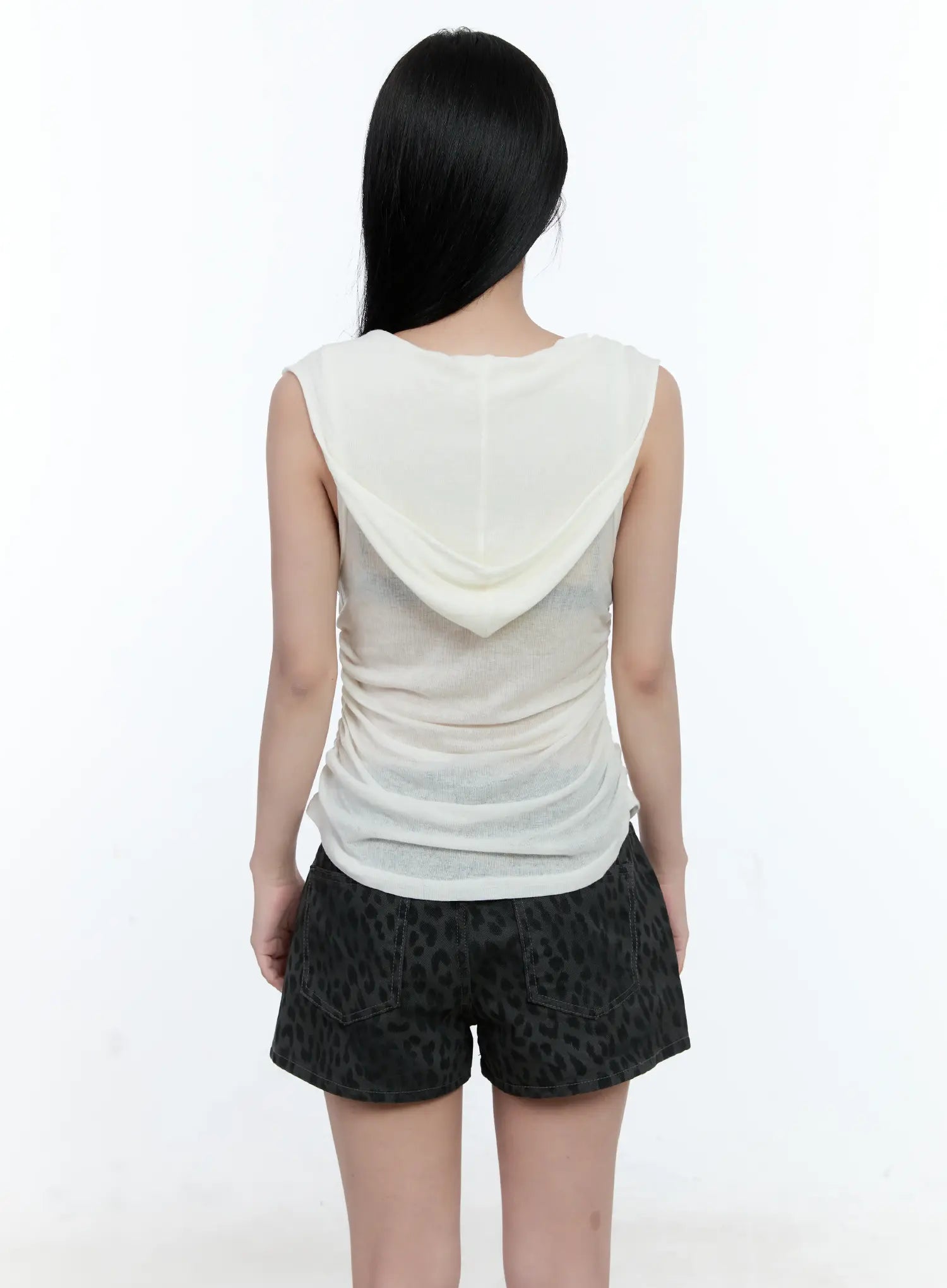 Sheer Hooded Sleeveless Top CG501