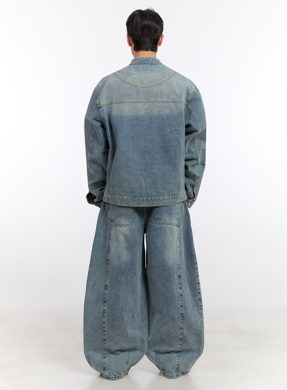 Men's Denim Zip-Up Track Jacket IF528