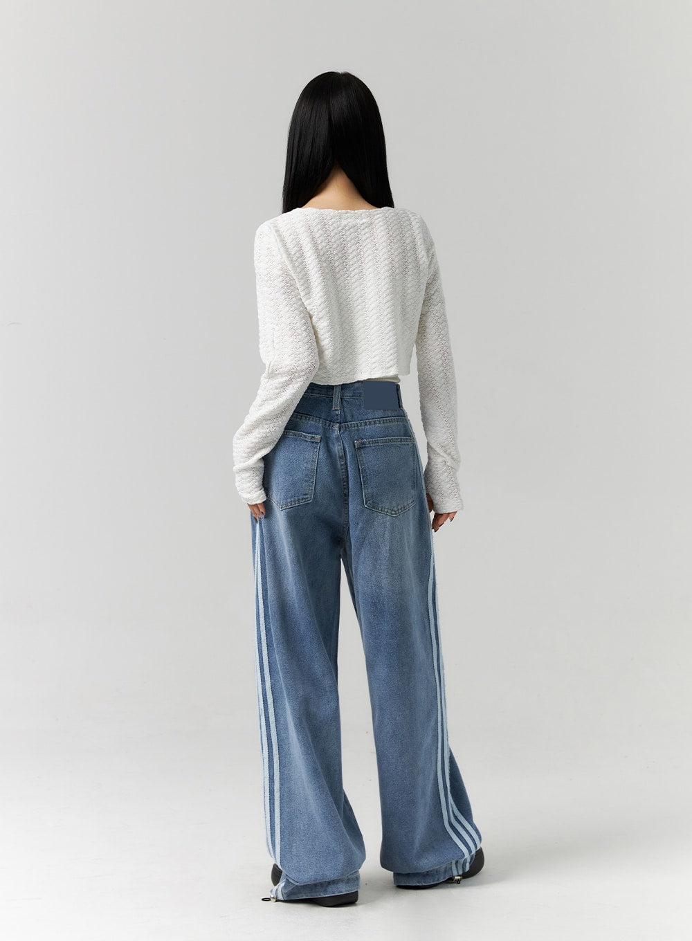 Side Stripes Wide Leg Jeans CS314