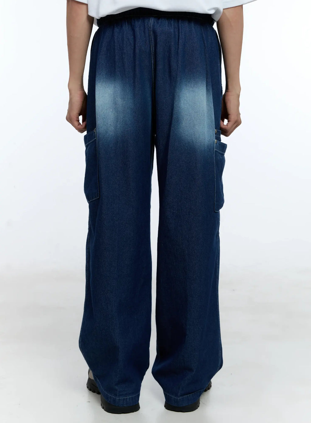 Men's Rivet Detail Wide Jeans IL517