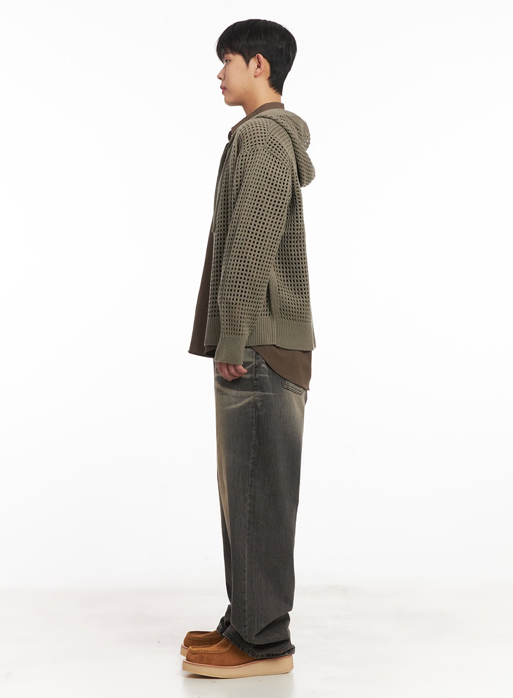 Men's Mesh Knit Hooded Zip-Up Jacket IM514