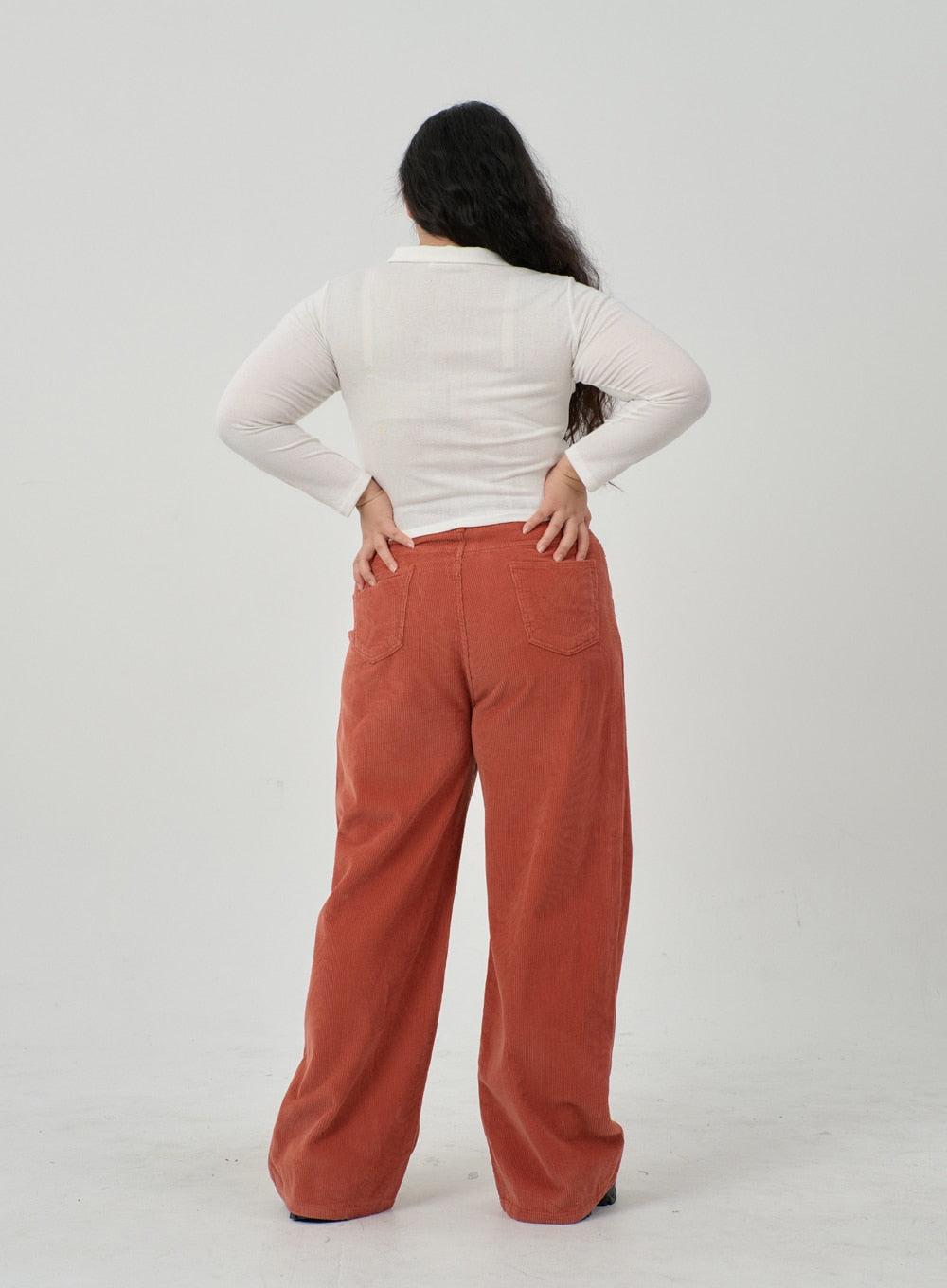 Plus Ruffle Bust Button Cropped Top ID20