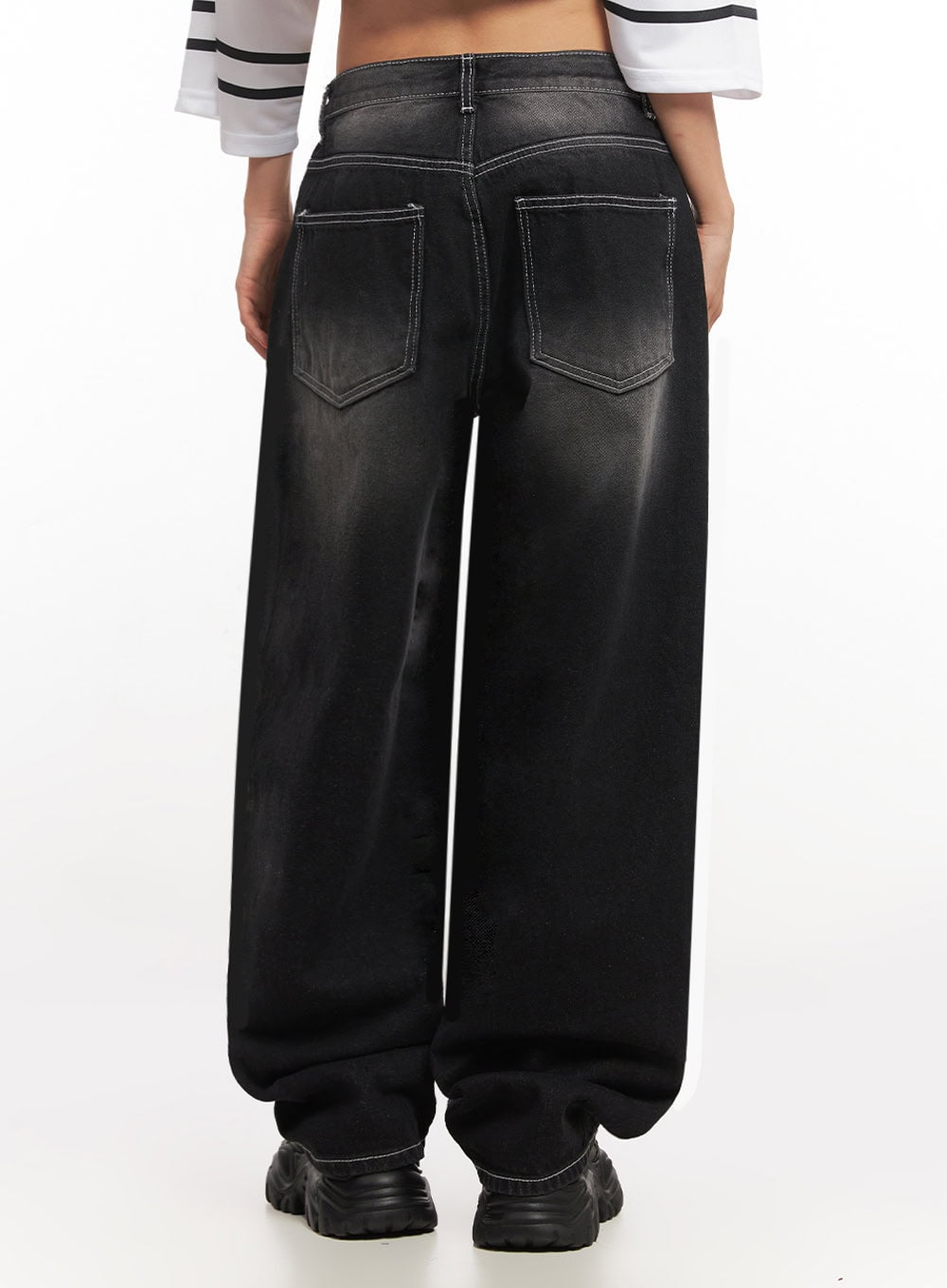 Alexis Stitched Wide-Leg Jeans IA504