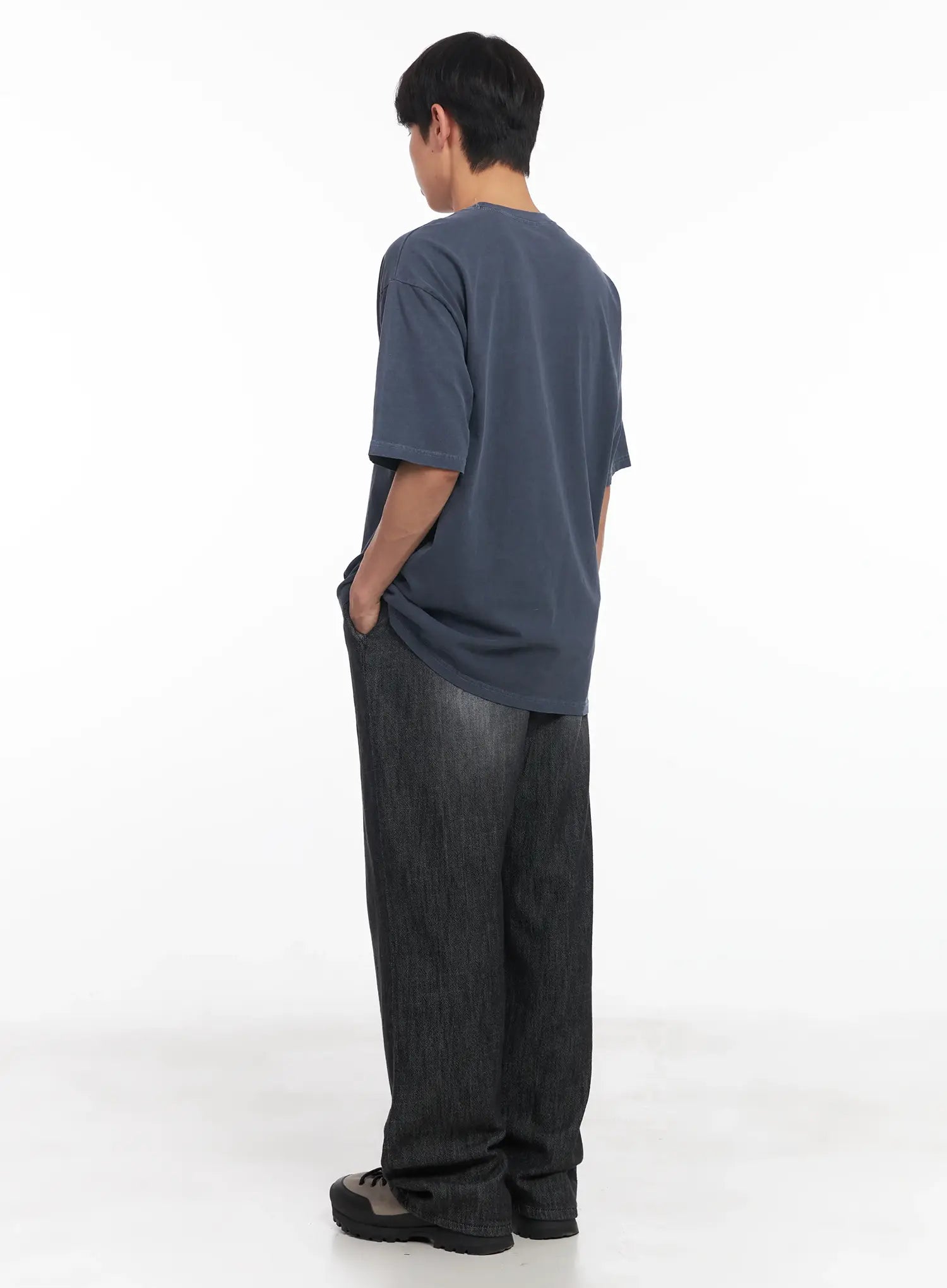 Men's Adjustable Linen Denim Pants (Black) IU518