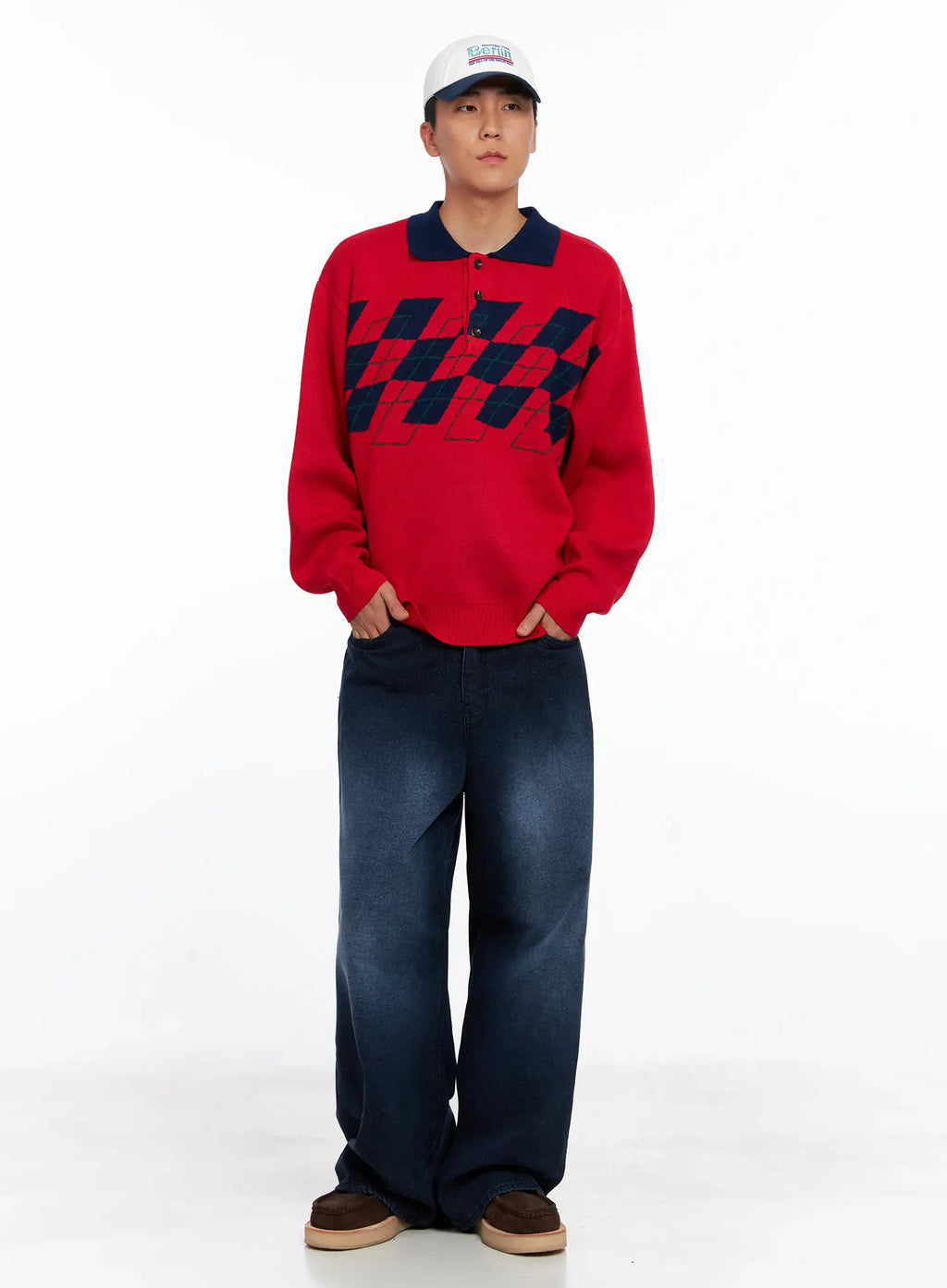 Men's Argyle Henley Knit IS510