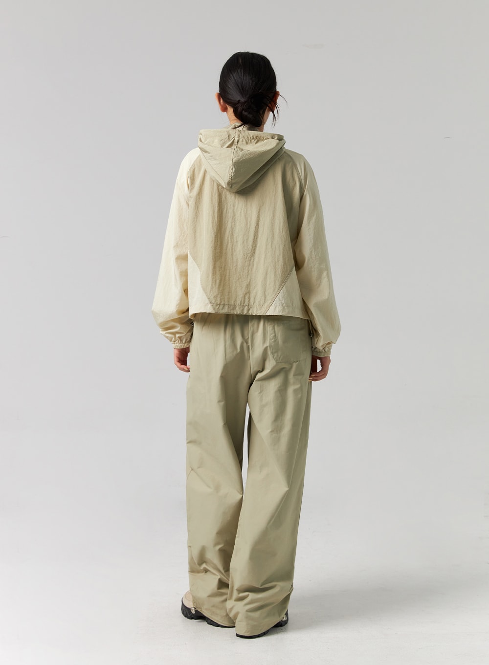 Elastic Waist Nylon Wide-Leg Pants CG329