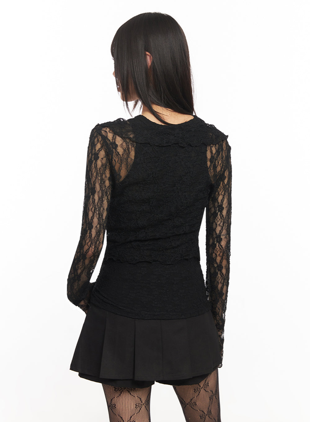 Sheer Lace Strap Cardigan IY502