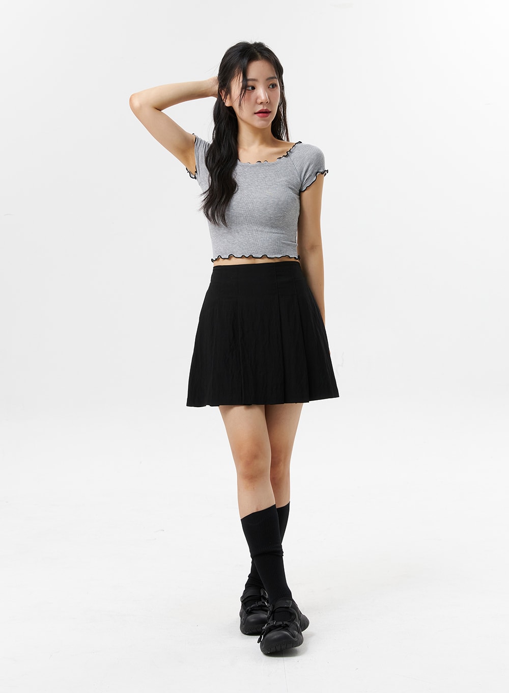 A-Line Pleated Mini Skirt OL318