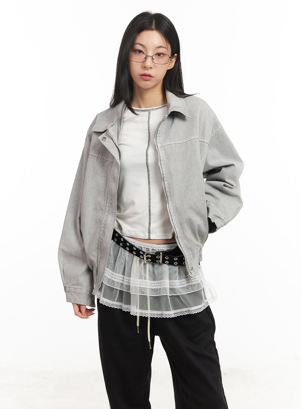 Stitched Long Sleeve Crop Top CM504