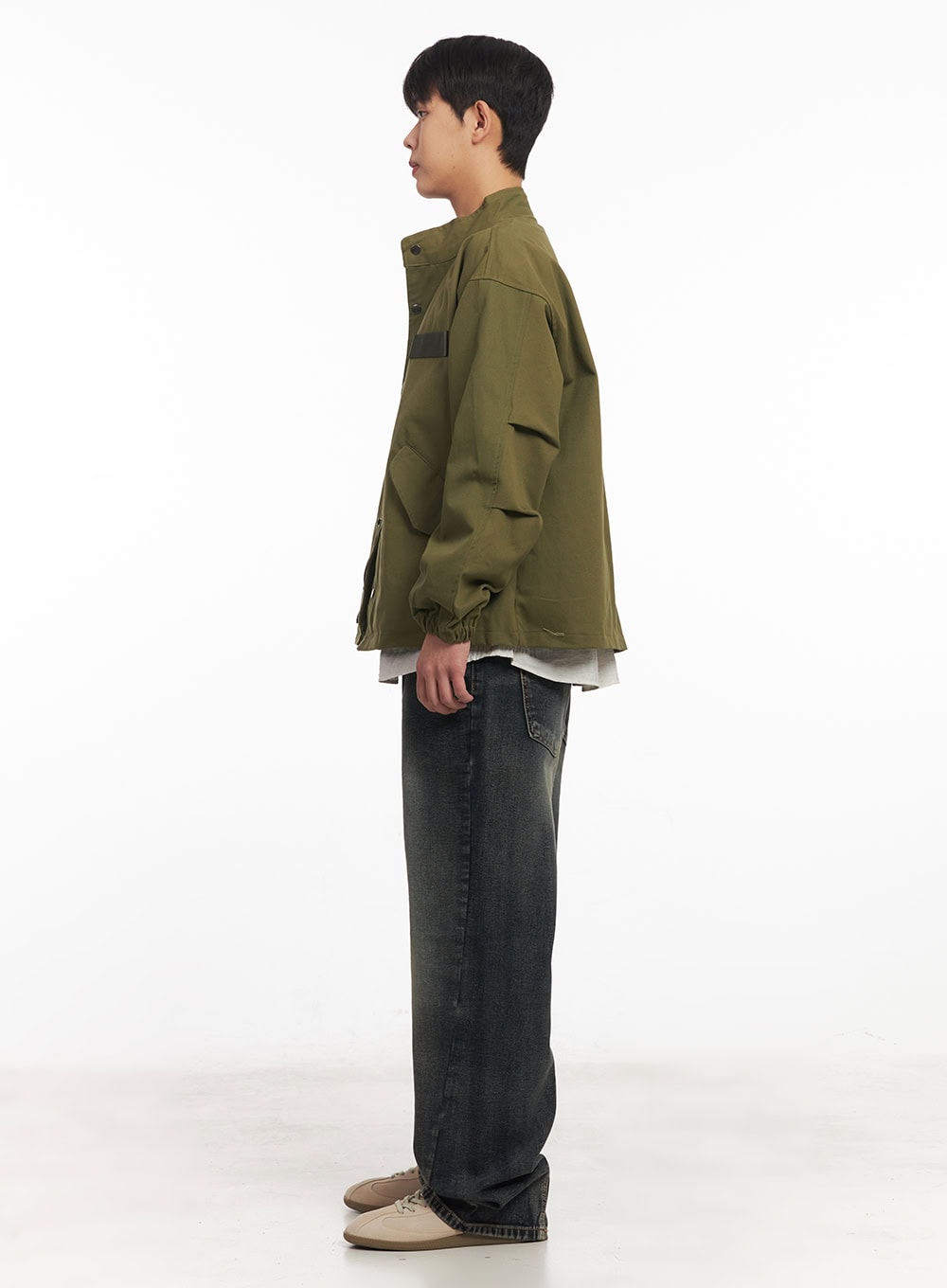 Men's Buttoned Zip-Up Coat IM514