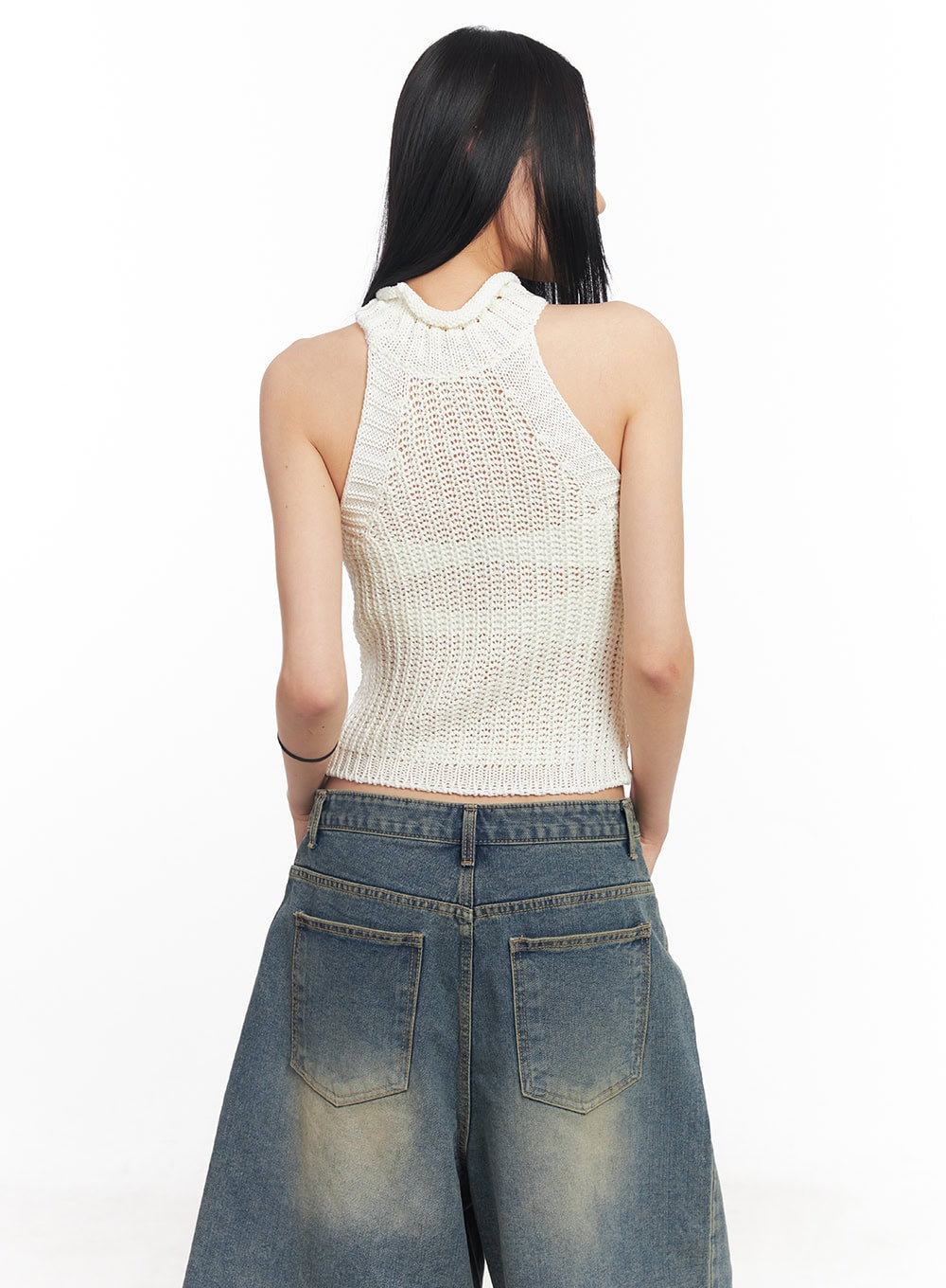 Halter-Neck Sleeveless Crop Top CY528