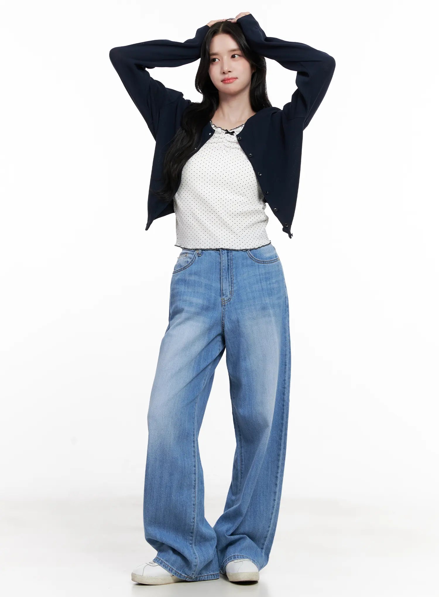 Jungeun Wide-Leg Summer Denim Jeans CL516