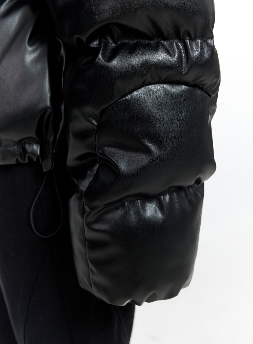 Faux Leather Puffer Jacket CO425