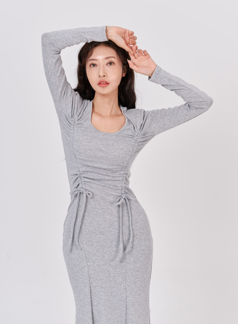 Nicole Front Strap Shoulder Long Dress IS15